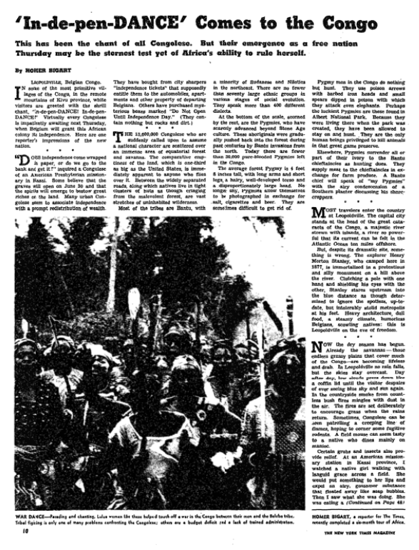 NYT: In-de-pen-DANCE comes to the Congo