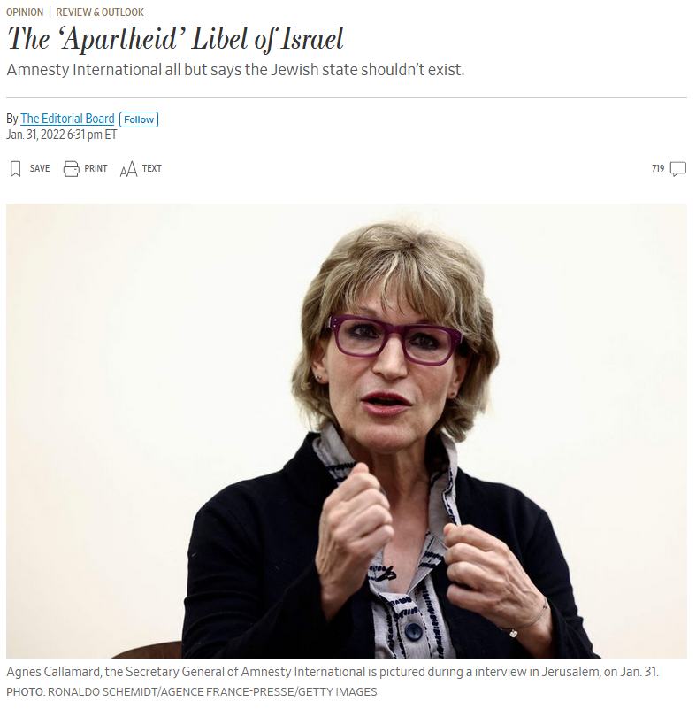 WSJ: The ‘Apartheid’ Libel of Israel 