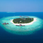 IPCC image of island threatened by climate change