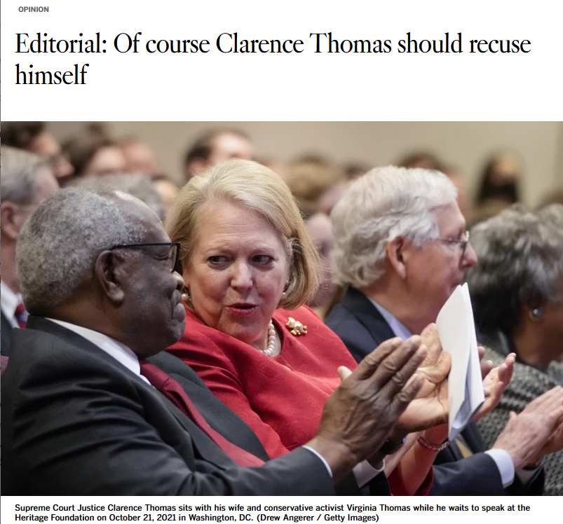 LA Times: Of course Clarence Thomas should recuse himself 