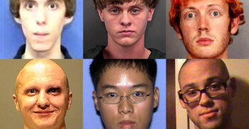 Depictions by JSTOR Daily of mass shooters.