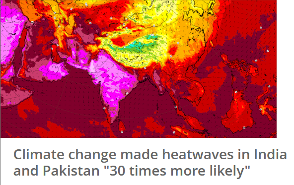 WMO: Climate change made India/Pakistan heatwave more likely Climate change made heatwaves in India and Pakistan "30 times more likely"