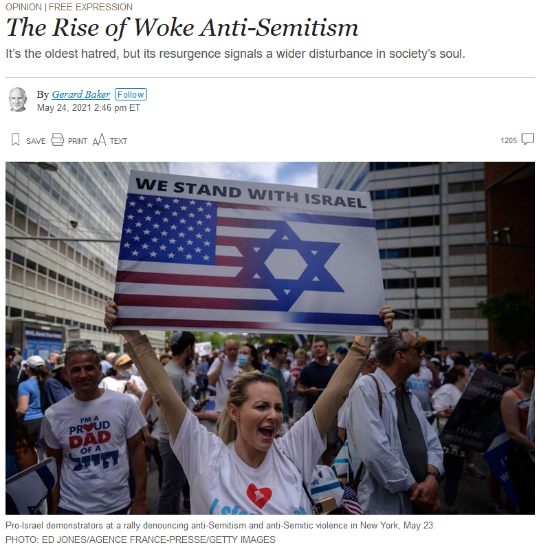 WSJ: The Rise of Woke Anti-Semitism