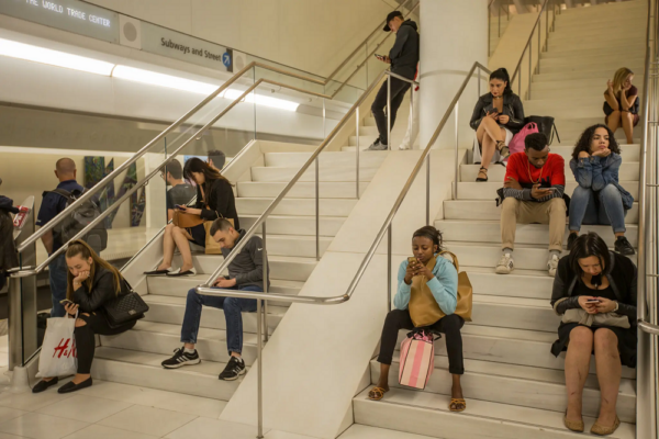 New York Times depiction of people using messaging apps