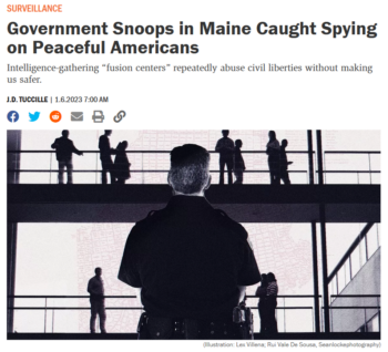 Reason: Government Snoops in Maine Caught Spying on Peaceful Americans