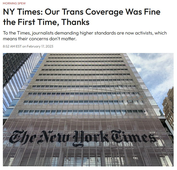 Hell Gate: NY Times: Our Trans Coverage Was Fine the First Time, Thanks