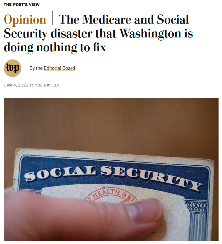 WaPo: The Medicare and Social Security disaster that Washington is doing nothing to fix