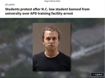 AP: Students protest after N.C. law student banned from university over APD training facility arrest
