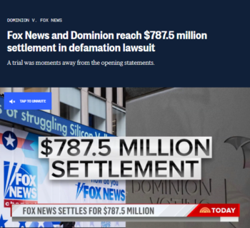 NBC: Fox News and Dominion reach $787.5 million settlement in defamation lawsuit