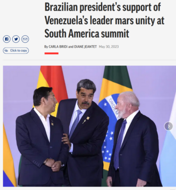 AP: Brazilian president’s support of Venezuela’s leader mars unity at South America summit
