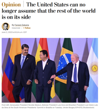 WaPo: The United States can no longer assume that the rest of the world is on its side