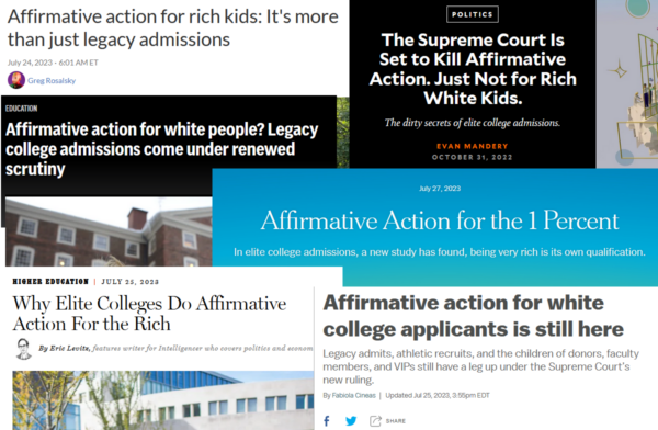 Collage of headlines using 