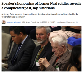 CBC: Speaker's honouring of former Nazi soldier reveals a complicated past, say historians
