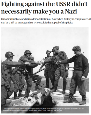 Politico: Fighting against the USSR didn’t necessarily make you a Nazi 