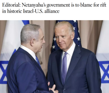 NYT: Netanyahu’s government is to blame for rift in historic Israel-U.S. alliance