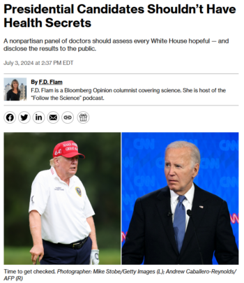 Bloomberg: Presidential Candidates Shouldn't Have Health Secrets