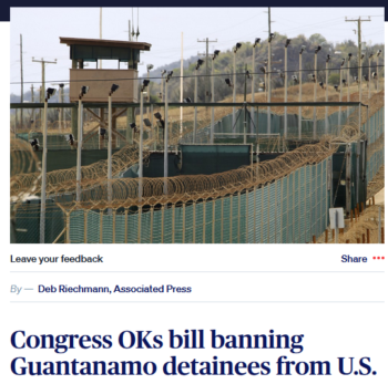 PBS: Congress OKs bill banning Guantanamo detainees from U.S.