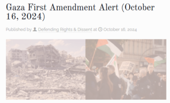 Gaza First Amendment Alert