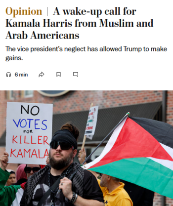 Washington Post: A wake-up call for Kamala Harris from Muslim and Arab Americans