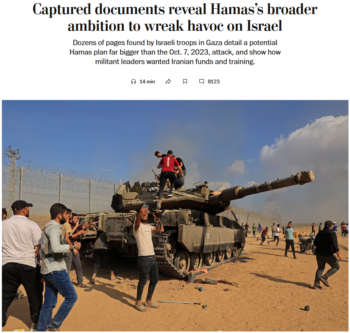 WaPo: Captured documents reveal Hamas’s broader ambition to wreak havoc on Israel