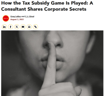 NPQ: How the Tax Subsidy Game Is Played: A Consultant Shares Corporate Secrets