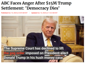 Newsweek: ABC Faces Anger After $15M Trump Settlement: 'Democracy Dies'