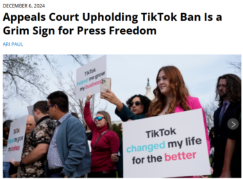 FAIR:Appeals Court Upholding TikTok Ban Is a Grim Sign for Press Freedom