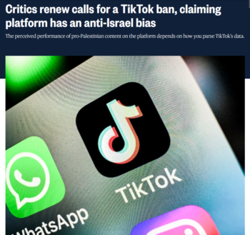 NBC: Critics renew calls for a TikTok ban, claiming platform has an anti-Israel bias