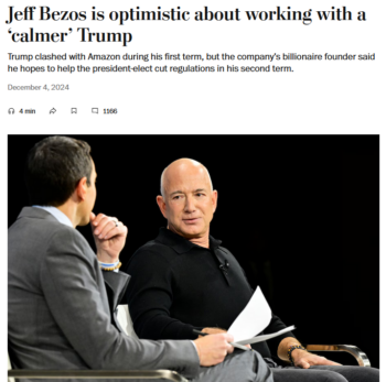 NYT: Jeff Bezos is optimistic about working with a ‘calmer’ Trump