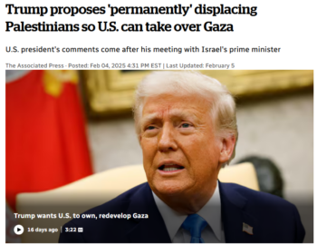 CBC: Trump proposes 'permanently' displacing Palestinians so U.S. can take over Gaza