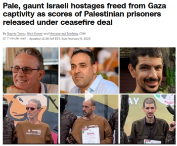 CNN: Pale, gaunt Israeli hostages freed from Gaza captivity as scores of Palestinian prisoners released under ceasefire deal 