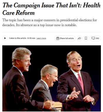 The Campaign Issue That Isn’t: Health Care Reform