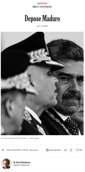 New York Times: Depose Maduro