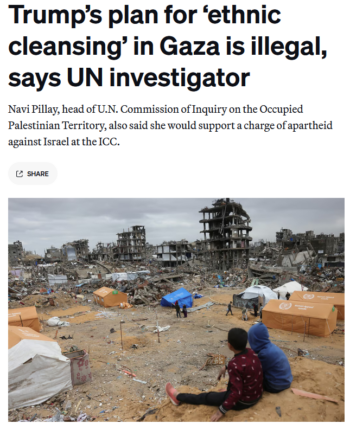 Politico: UN chief warns against ‘ethnic cleansing’ after Trump’s Gaza proposal