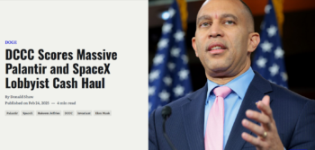 Sludge: DCCC Scores Massive Palantir and SpaceX Lobbyist Cash Haul