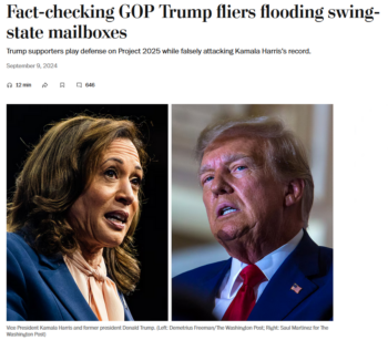 WaPo: Fact-checking GOP Trump fliers flooding swing-state mailboxes