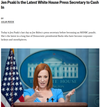 Jacobin: Jen Psaki Is the Latest White House Press Secretary to Cash In