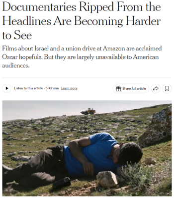 NYT: Documentaries ripped from the headlines are becoming harder to see