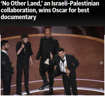 AP: No Other Land, an Israeli-Palestinian collaboration, wins Oscar for best documentary