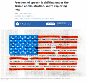 NPR: Freedom of speech is shifting under the Trump administration. We're exploring how