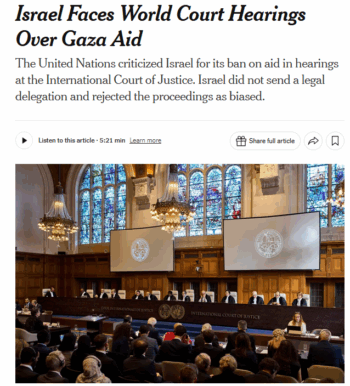Israel Faces World Court Hearings Over Gaza Aid