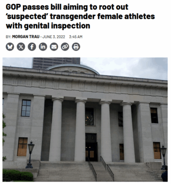 Ohio Capital Journal: GOP passes bill aiming to root out ‘suspected’ transgender female athletes with genital inspection
