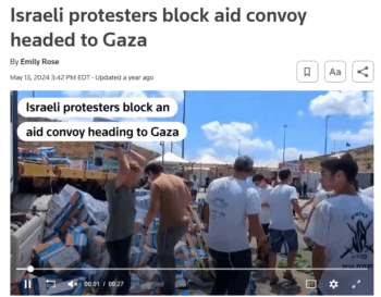 Reuters: Israeli protesters block aid convoy headed to Gaza