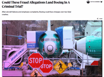 Lever: Could These Fraud Allegations Land Boeing In A Criminal Trial?
