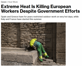 Bloomberg: Extreme Heat Is Killing European Workers Despite Government Efforts