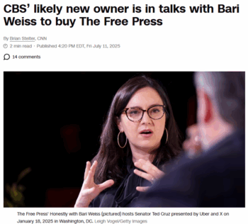 CNN: CBS’ likely new owner is in talks with Bari Weiss to buy The Free Press