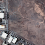 Satellite image of the aftermath of the US bombing of Iran's Natanz Enrichment Facility.
