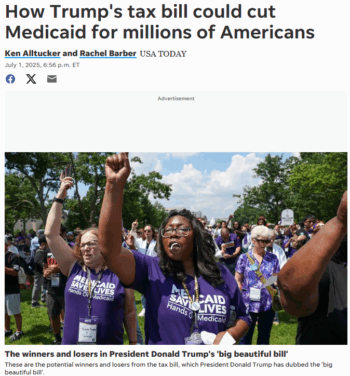 USA Today: How Trump's tax bill could cut Medicaid for millions of Americans
