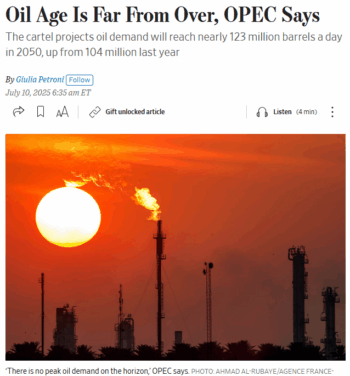 WSJ: Oil Age Is Far From Over, OPEC Says