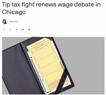 Axios: Tip tax fight renews wage debate in Chicago